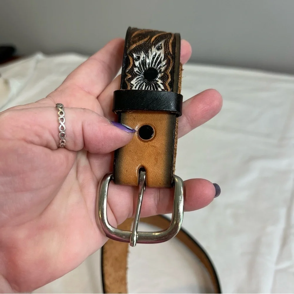 Leather Dakota Belt Co Keith eagle embossed belt size 36